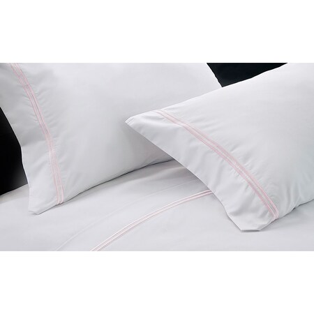 Elle 1200tc Double Hemstitch Sheet Set, Pink, Cal King EL652125